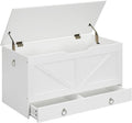 White 39.3" Wooden Storage Bench Chest