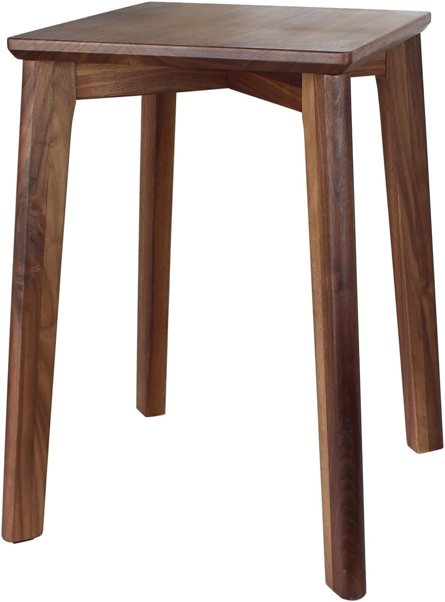 18" Walnut Wood Stackable Square Stool