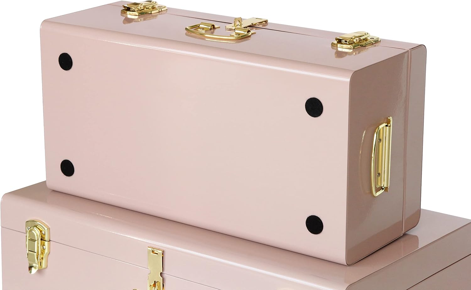 Pink Metal Storage Trunks Set Of 2