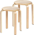 2‑Pack Natural Bentwood Stackable Stools