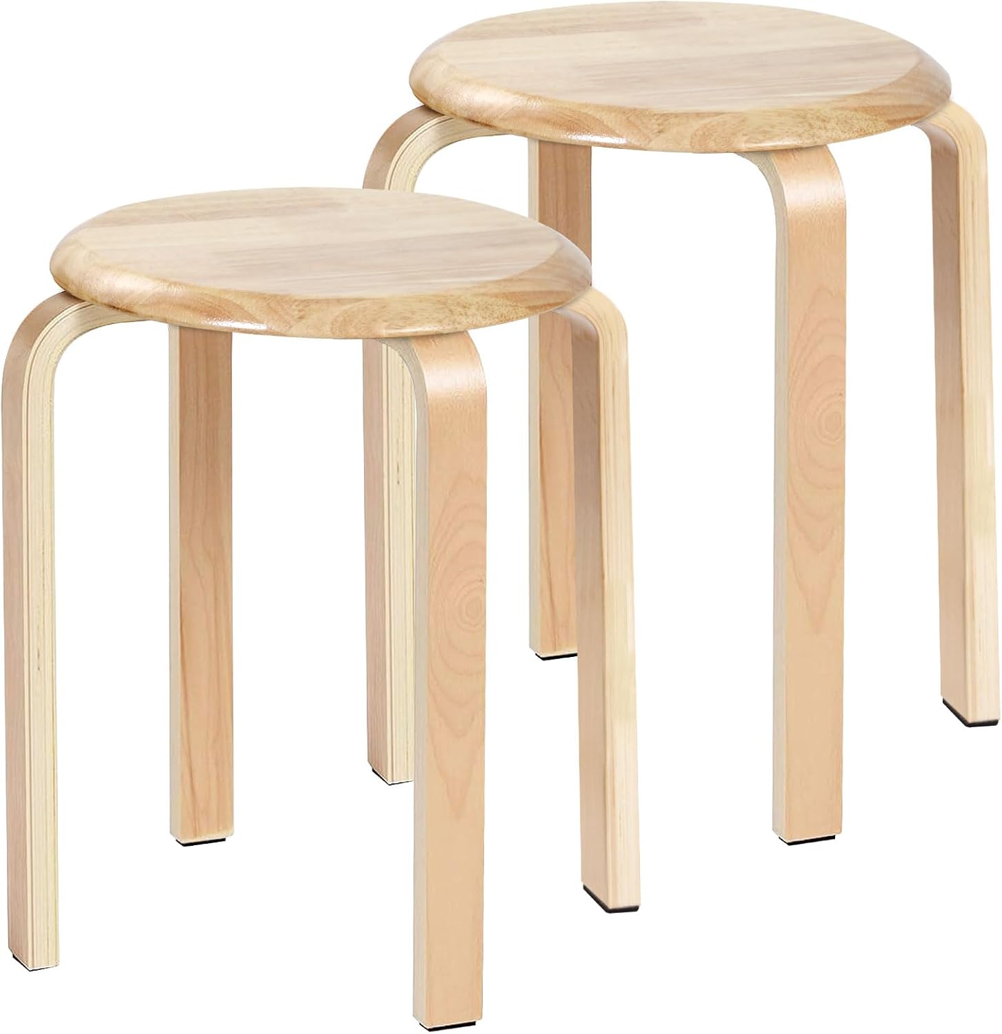 2‑Pack Natural Bentwood Stackable Stools