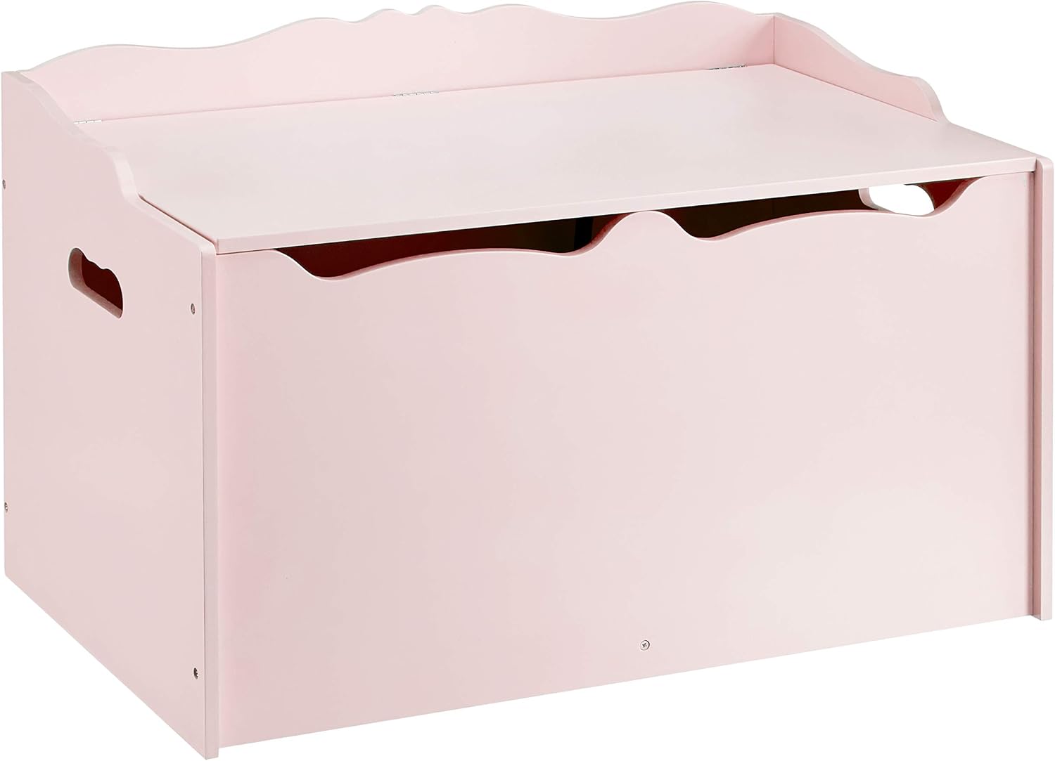 Basics Pink Kids Wooden Toy Storage Chest
