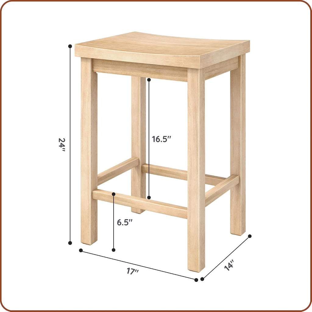 Solid Wood Counter Stool Set Of 2