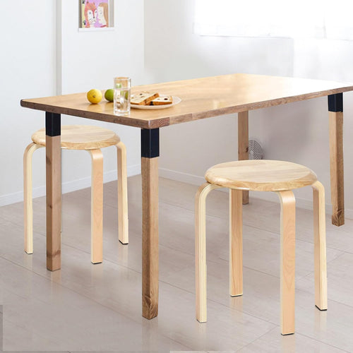 2‑Pack Natural Bentwood Stackable Stools