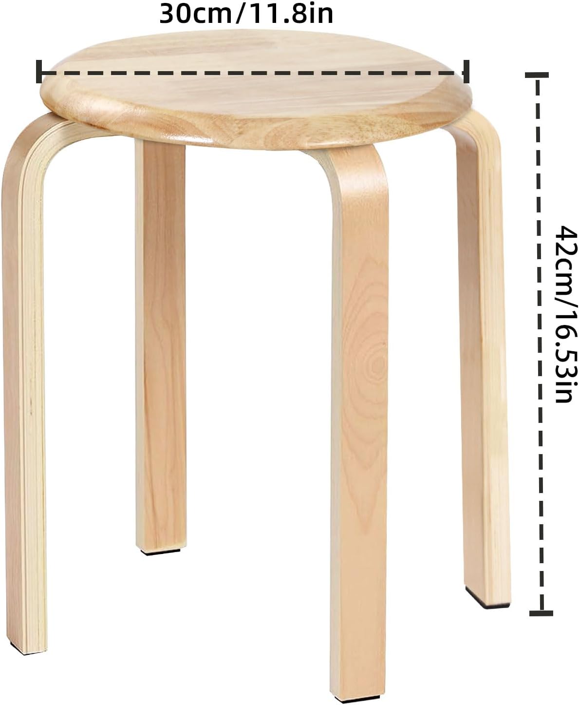 2‑Pack Natural Bentwood Stackable Stools