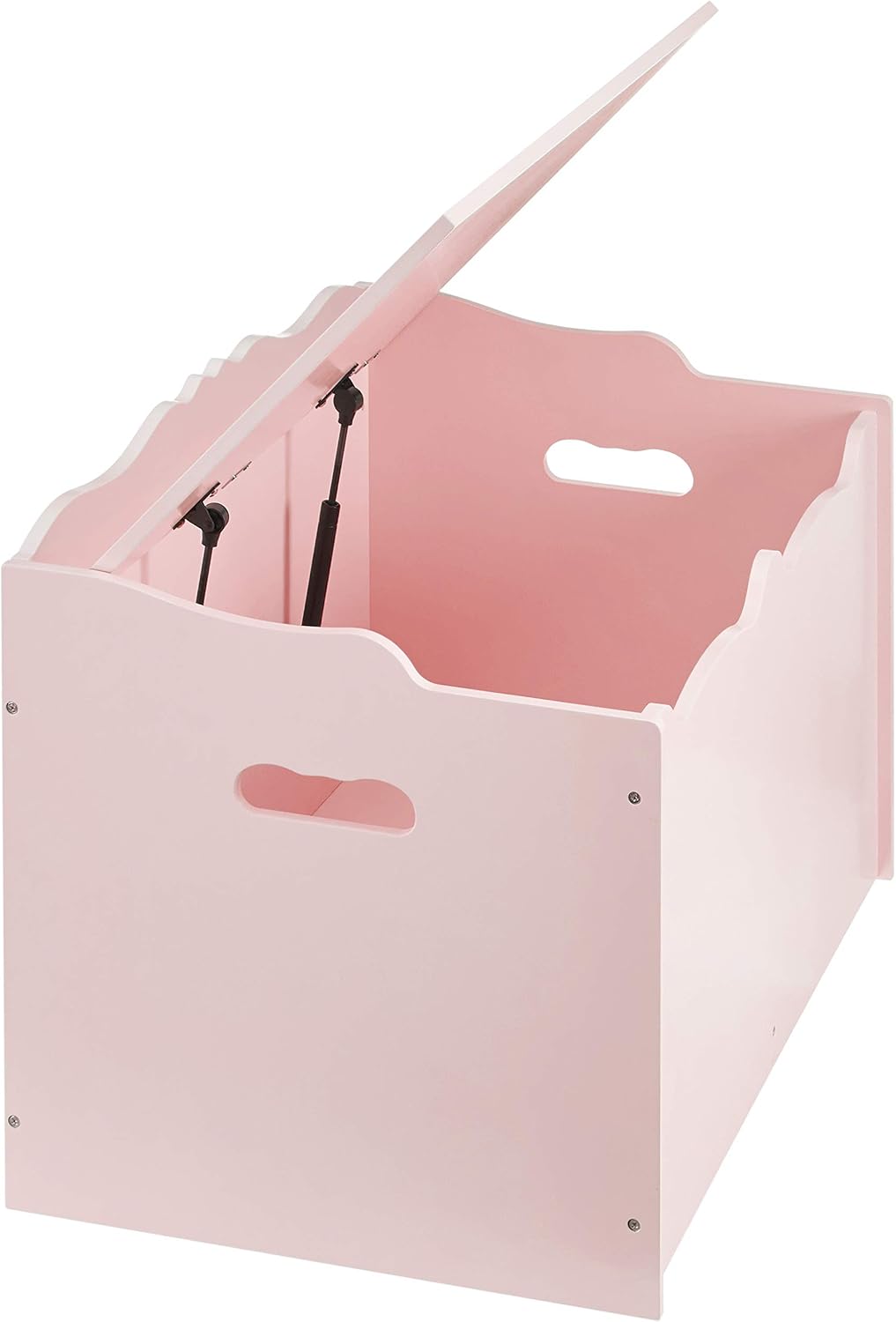 Basics Pink Kids Wooden Toy Storage Chest
