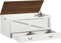 39.4" White Walnut Lift‑Top Wooden Storage Bench Chest