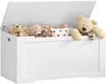 White 39.4" Lift‑Top Toy Storage Chest Bench