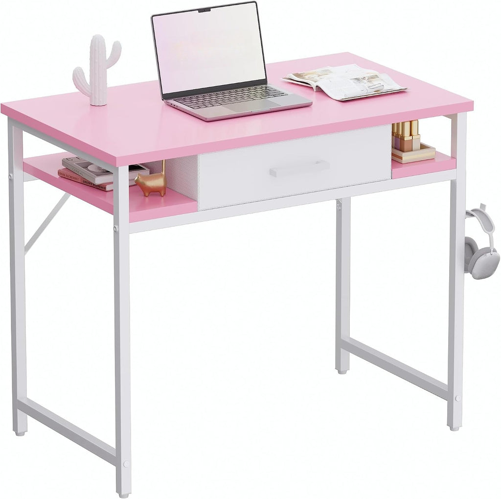 32" Small Desk With Drawers