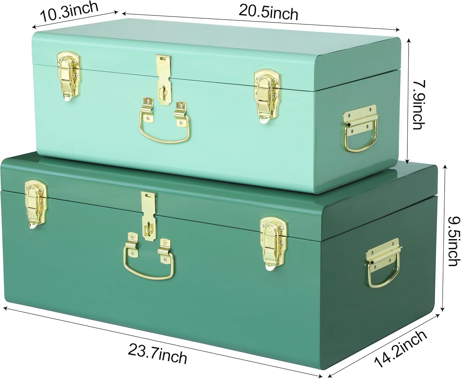 Metal Storage Trunks Set Of 2