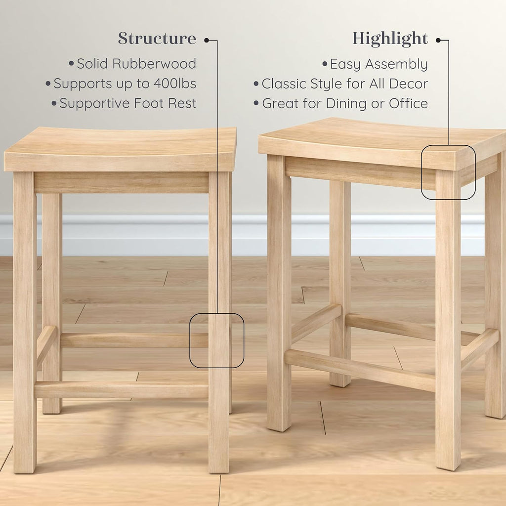Solid Wood Counter Stool Set Of 2
