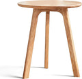 Solid Oak Round Accent Side End Table
