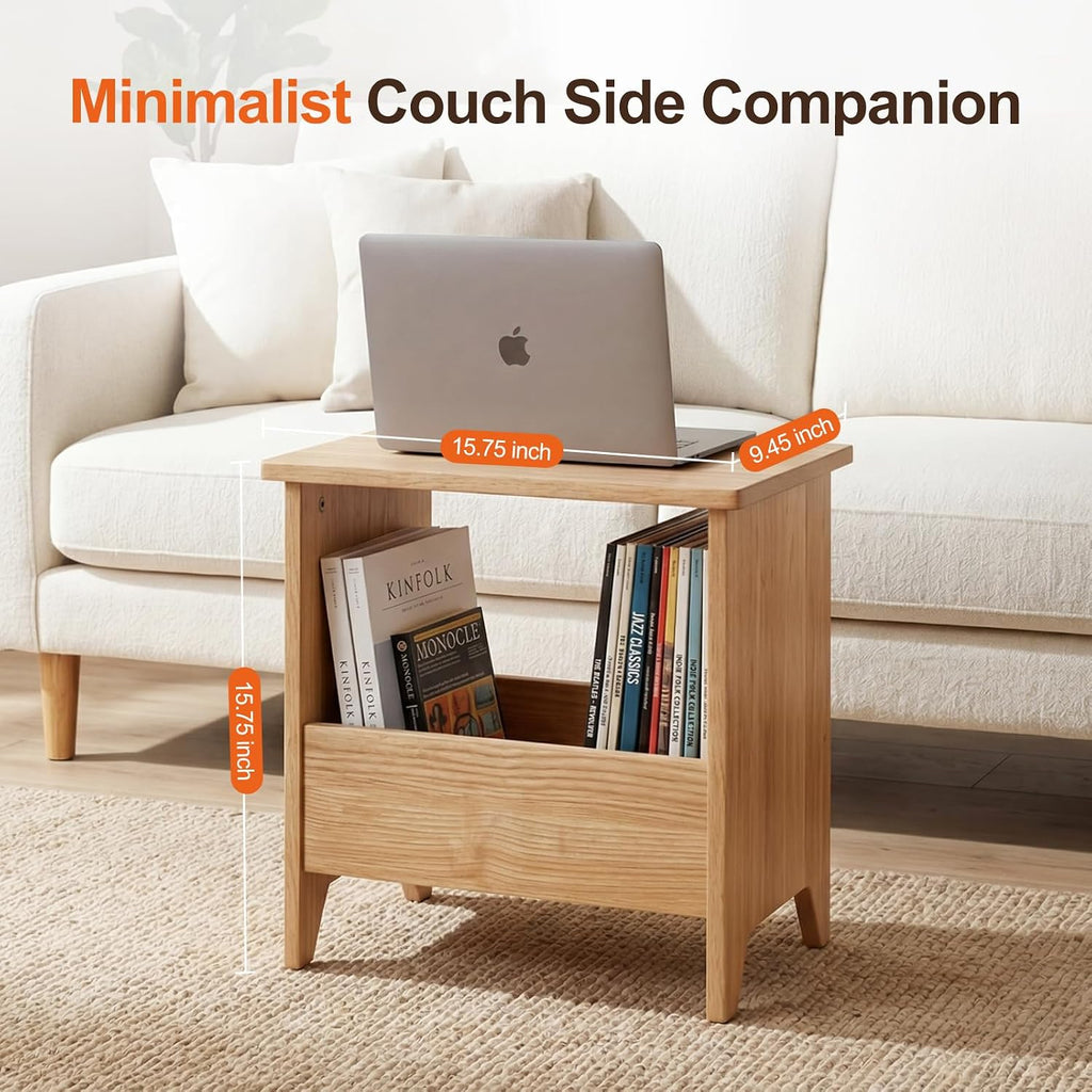 Light Oak Storage Ottoman Footstool