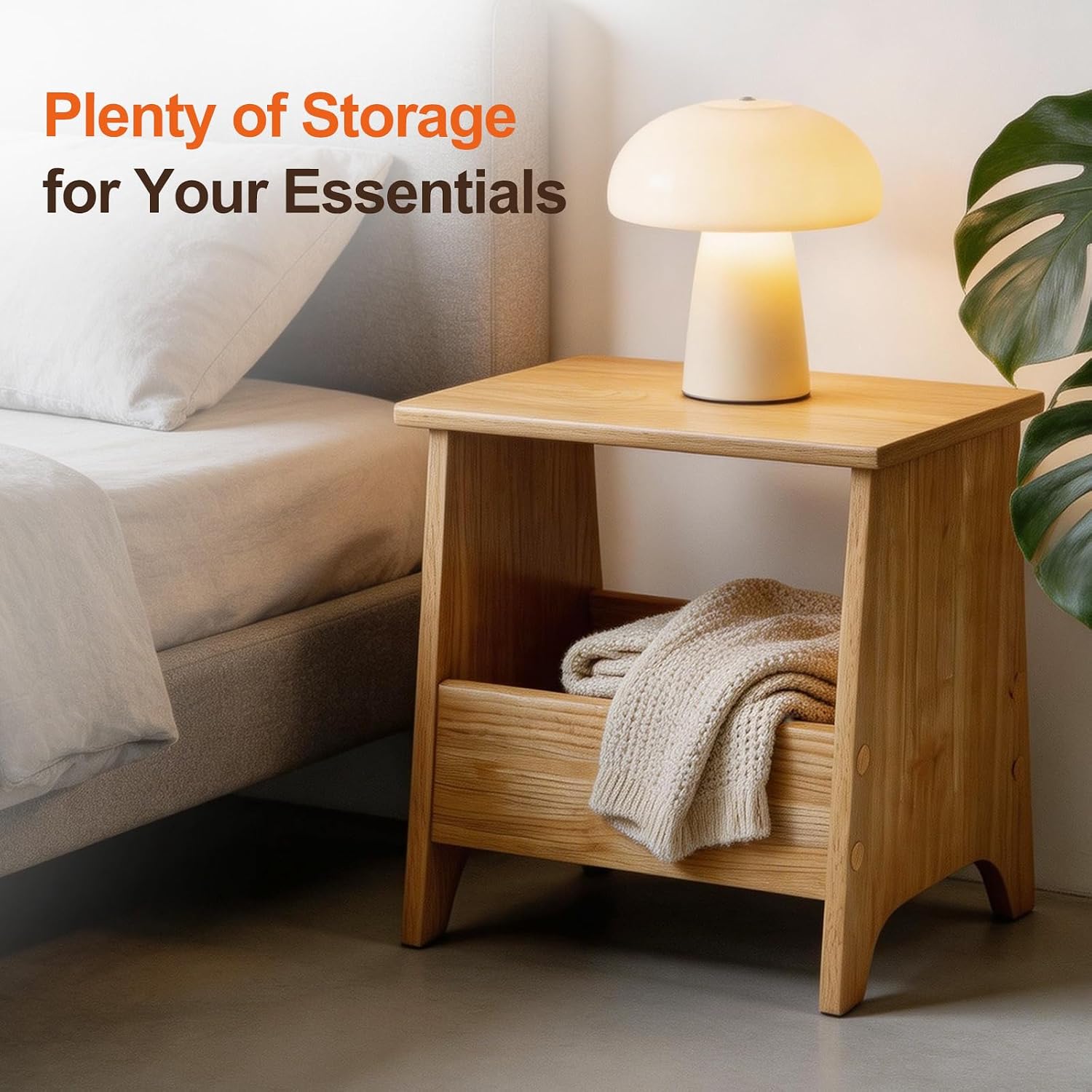 Light Oak Storage Ottoman Footstool