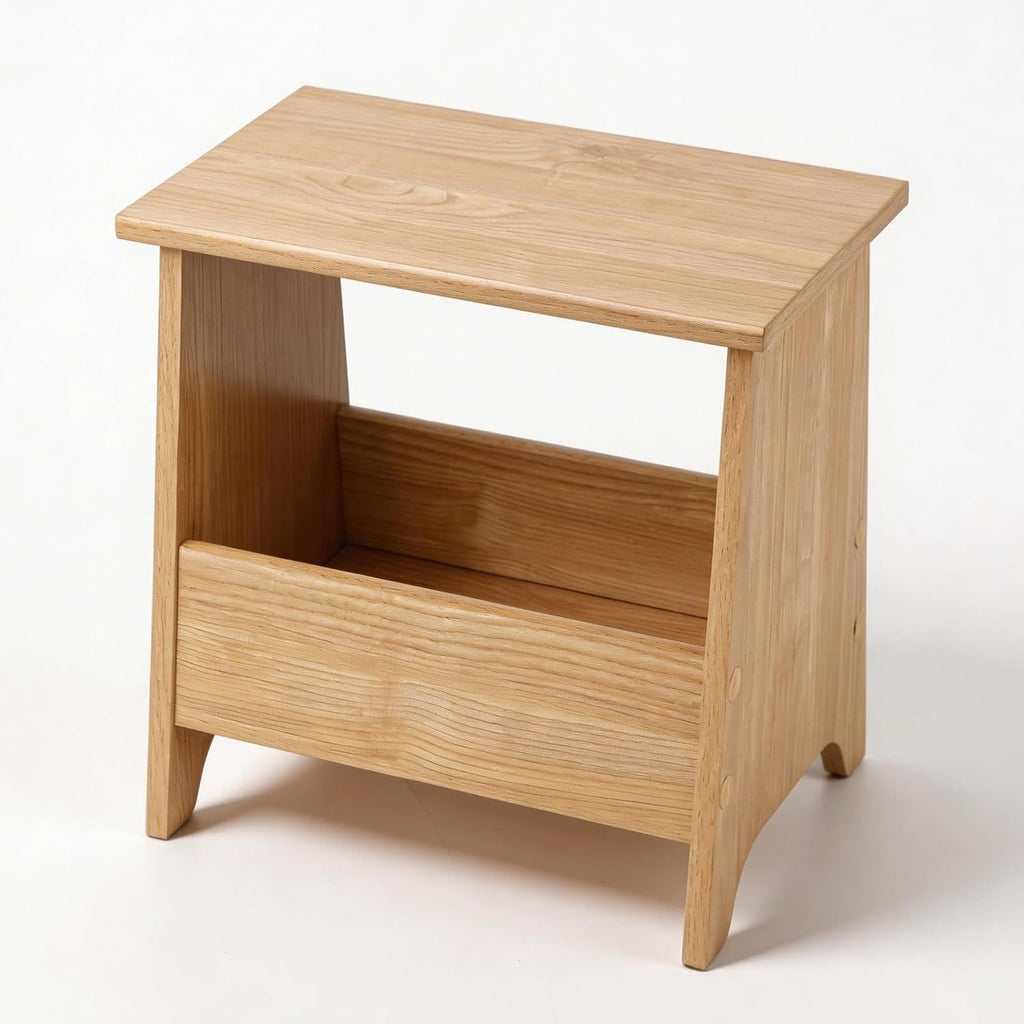 Light Oak Storage Ottoman Footstool