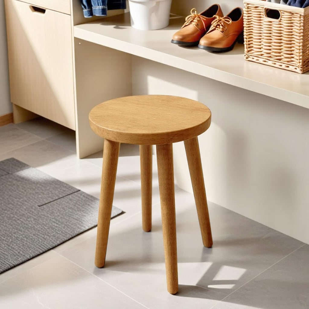 Round Solid Wood Multi‑Purpose Garden Plant Stool