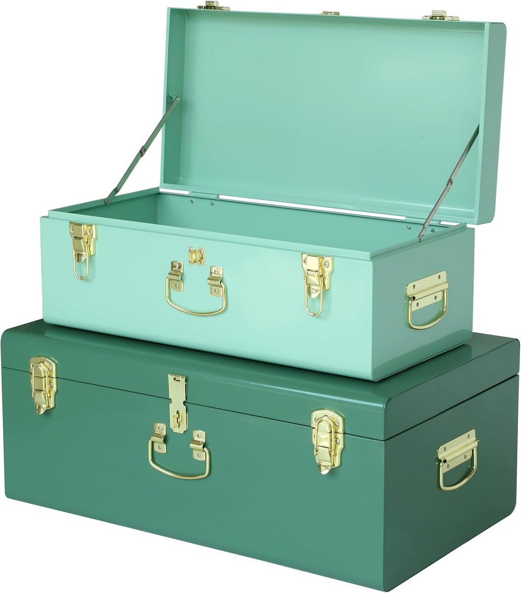 Metal Storage Trunks Set Of 2