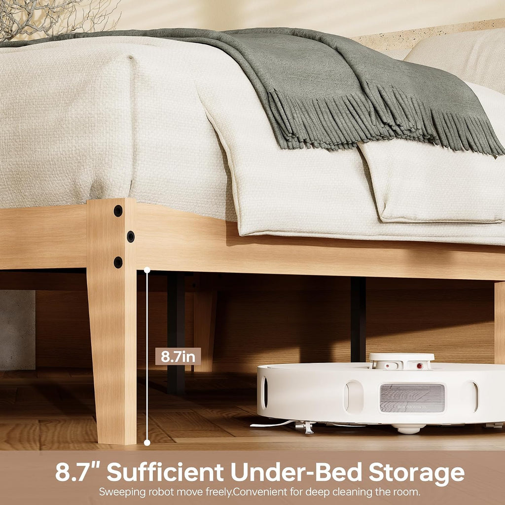 Queen Size Rubberwood Platform Bed Frame