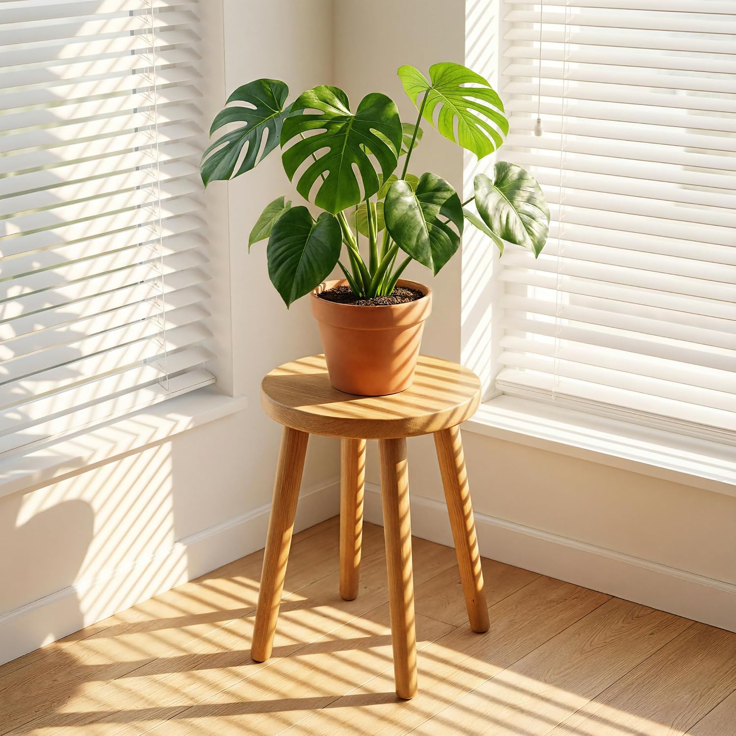 Round Solid Wood Multi‑Purpose Garden Plant Stool