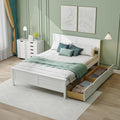 White Full Bed Frame With 2 Storage Drawers