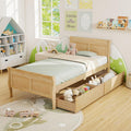 Natural Twin Storage Bed With 2 Drawers