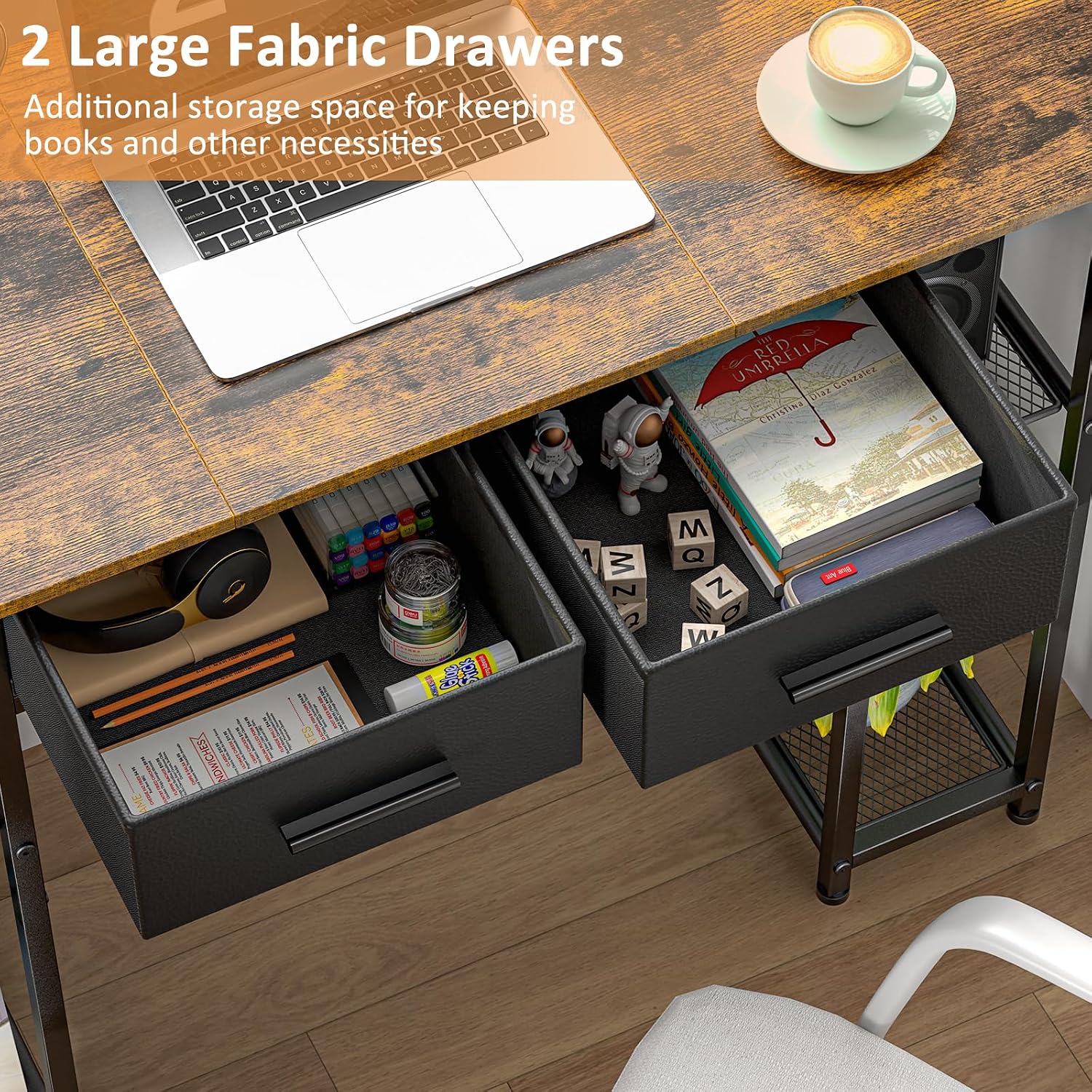 Brown 37.3" Kids Study Vanity Desk