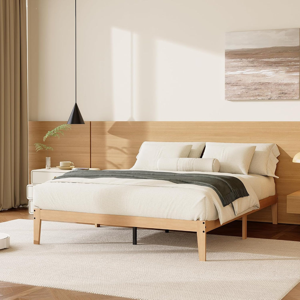 Queen Size Rubberwood Platform Bed Frame