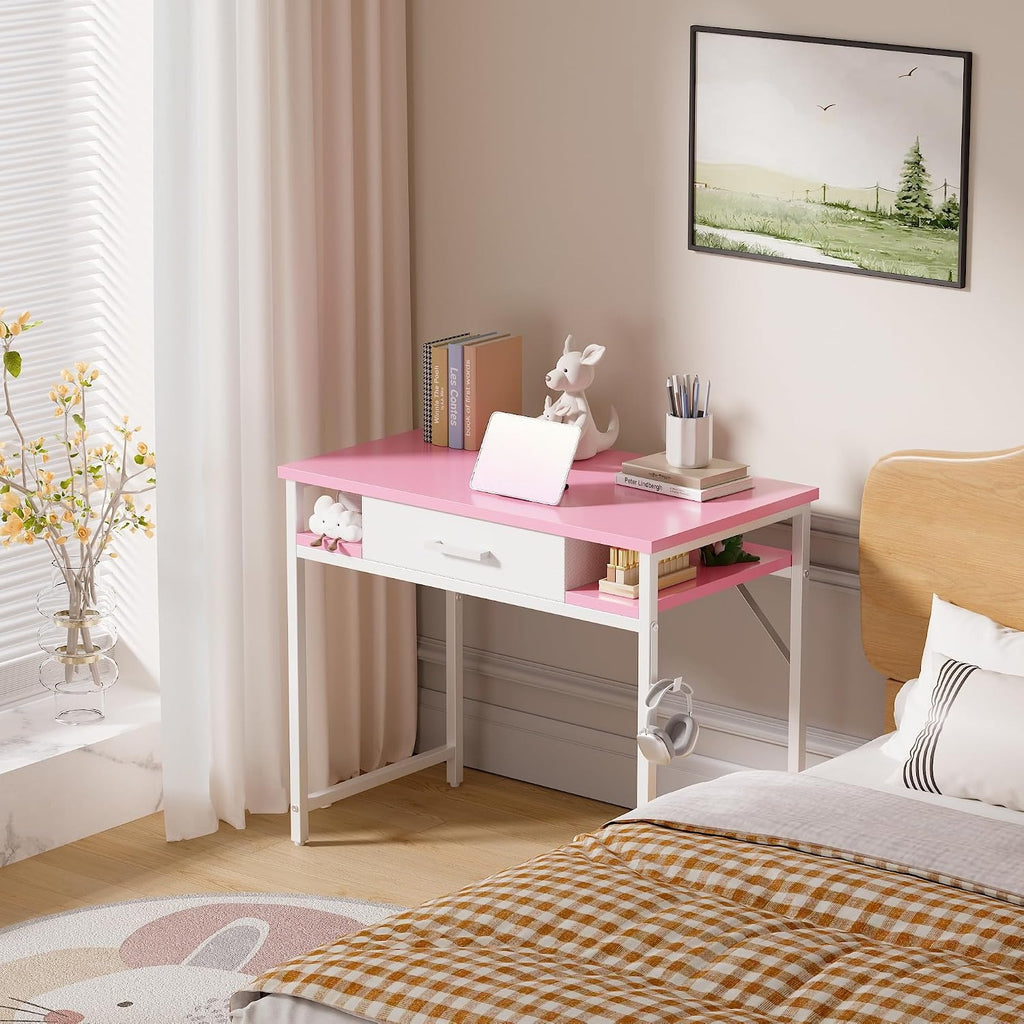 32" Small Desk With Drawers